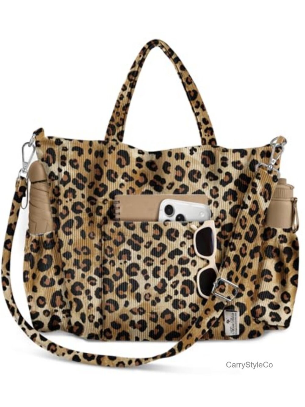 Corduroy Crossbody Tote Bag Fits 15in Laptop Convertible Satchel